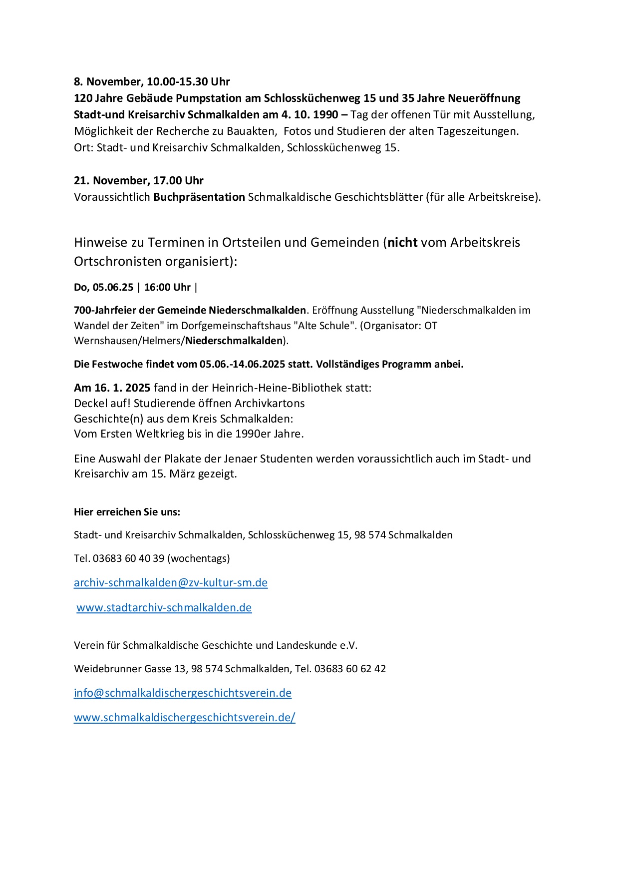 Termin Archiv und Chronisten 2025 S2